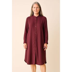 EILEEN FISHER Purple 100% Silk Button Up Midi Shirt Dress  Women's Size PL